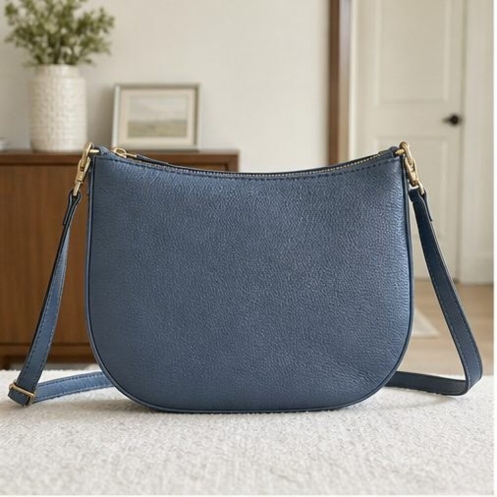 Slate Pebbled Crossbody Bag